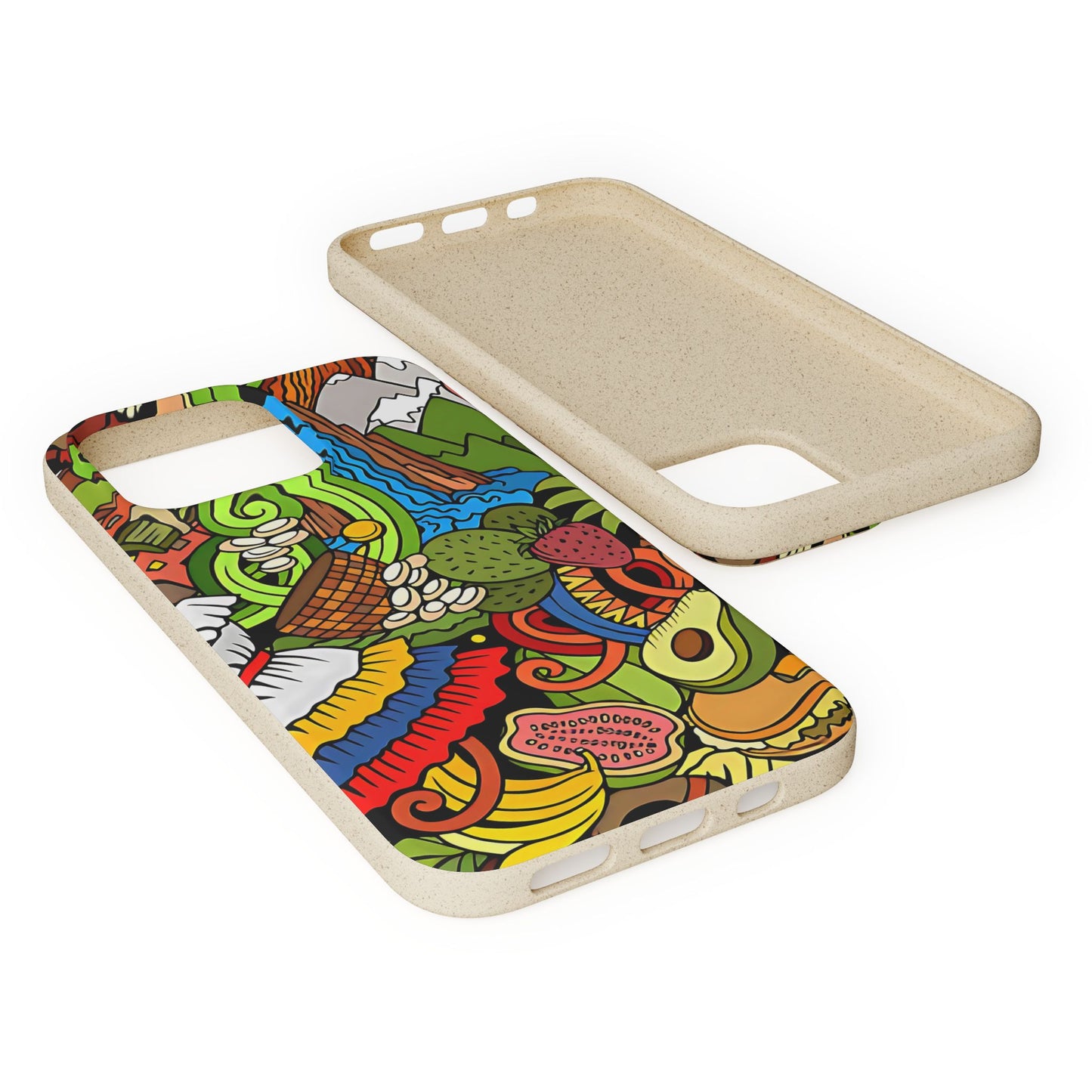 Funda Biodegradable | Dibujo Doodle cosas típicas de Venezuela | iPhone y Samsung