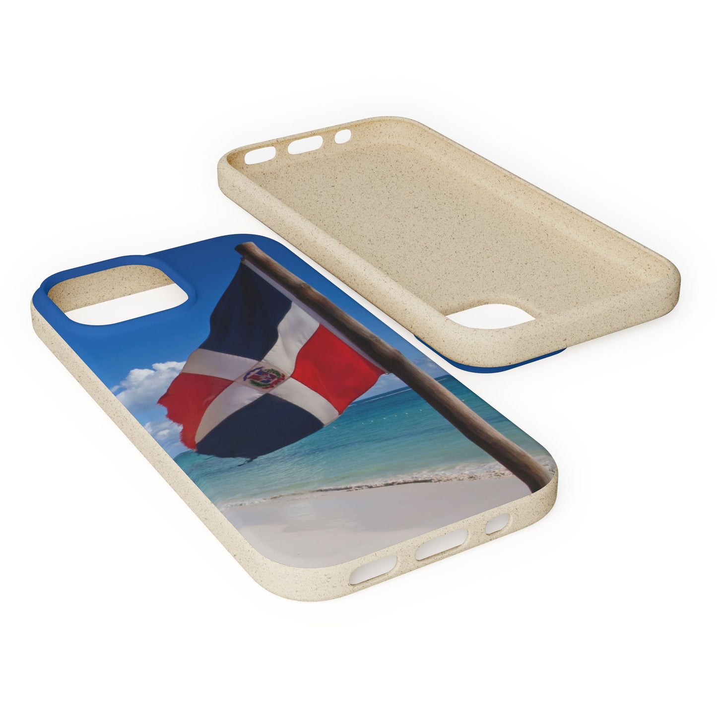 Funda Biodegradable | Bandera de RD en la Playa 🇩🇴 | iPhone y Samsung
