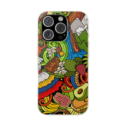 Funda Biodegradable | Dibujo Doodle cosas típicas de Venezuela | iPhone y Samsung