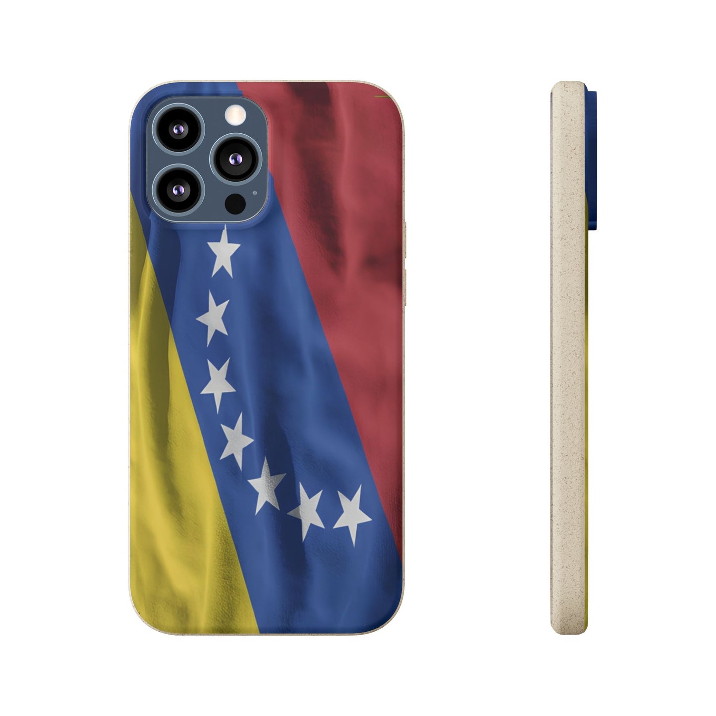 Forro para Celular Bandera de Venezuela | 7 Estrellas | Biodegradable | Personalízalo con tus iniciales o nombre
