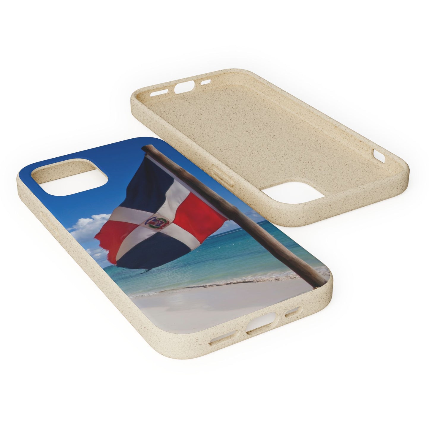Funda Biodegradable | Bandera de RD en la Playa 🇩🇴 | iPhone y Samsung