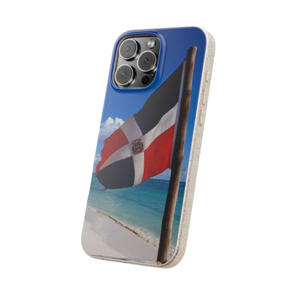 Funda Biodegradable | Bandera de RD en la Playa 🇩🇴 | iPhone y Samsung