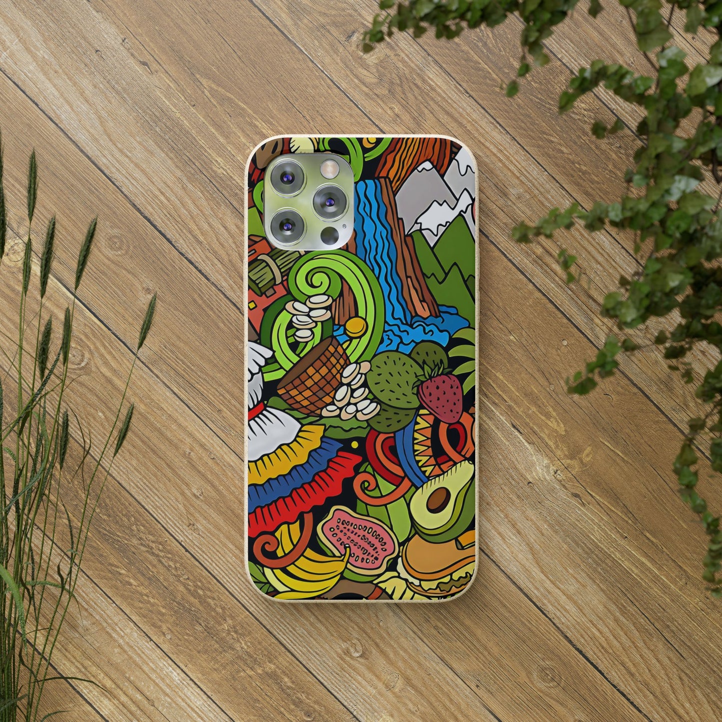 Funda Biodegradable | Dibujo Doodle cosas típicas de Venezuela | iPhone y Samsung