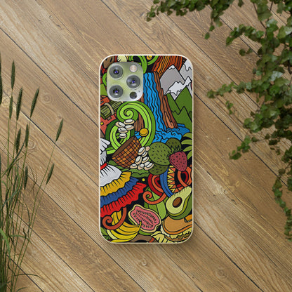 Funda Biodegradable | Dibujo Doodle cosas típicas de Venezuela | iPhone y Samsung