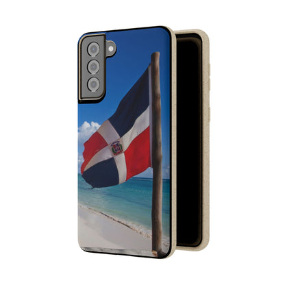 Funda Biodegradable | Bandera de RD en la Playa 🇩🇴 | iPhone y Samsung