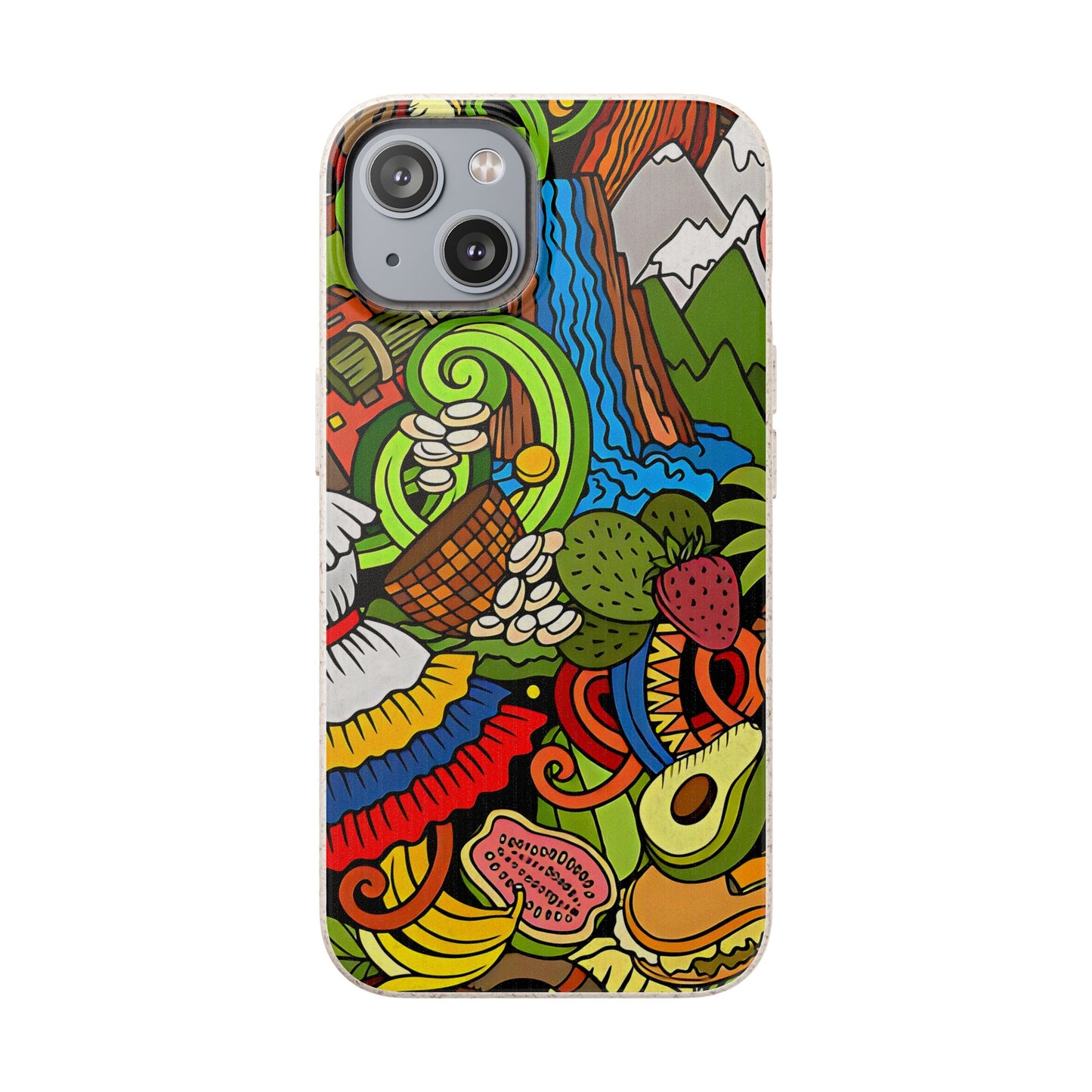 Funda Biodegradable | Dibujo Doodle cosas típicas de Venezuela | iPhone y Samsung