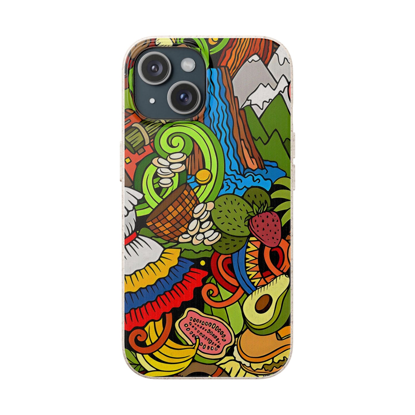 Funda Biodegradable | Dibujo Doodle cosas típicas de Venezuela | iPhone y Samsung