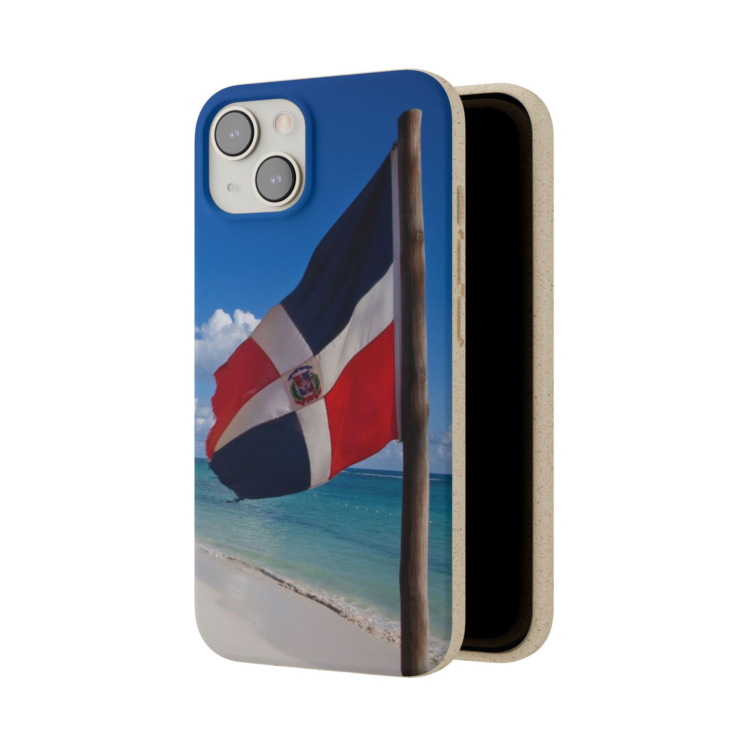 Funda Biodegradable | Bandera de RD en la Playa 🇩🇴 | iPhone y Samsung