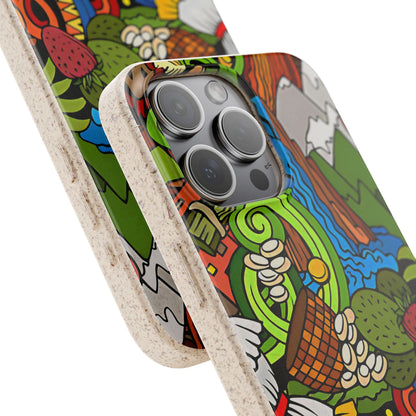 Funda Biodegradable | Dibujo Doodle cosas típicas de Venezuela | iPhone y Samsung