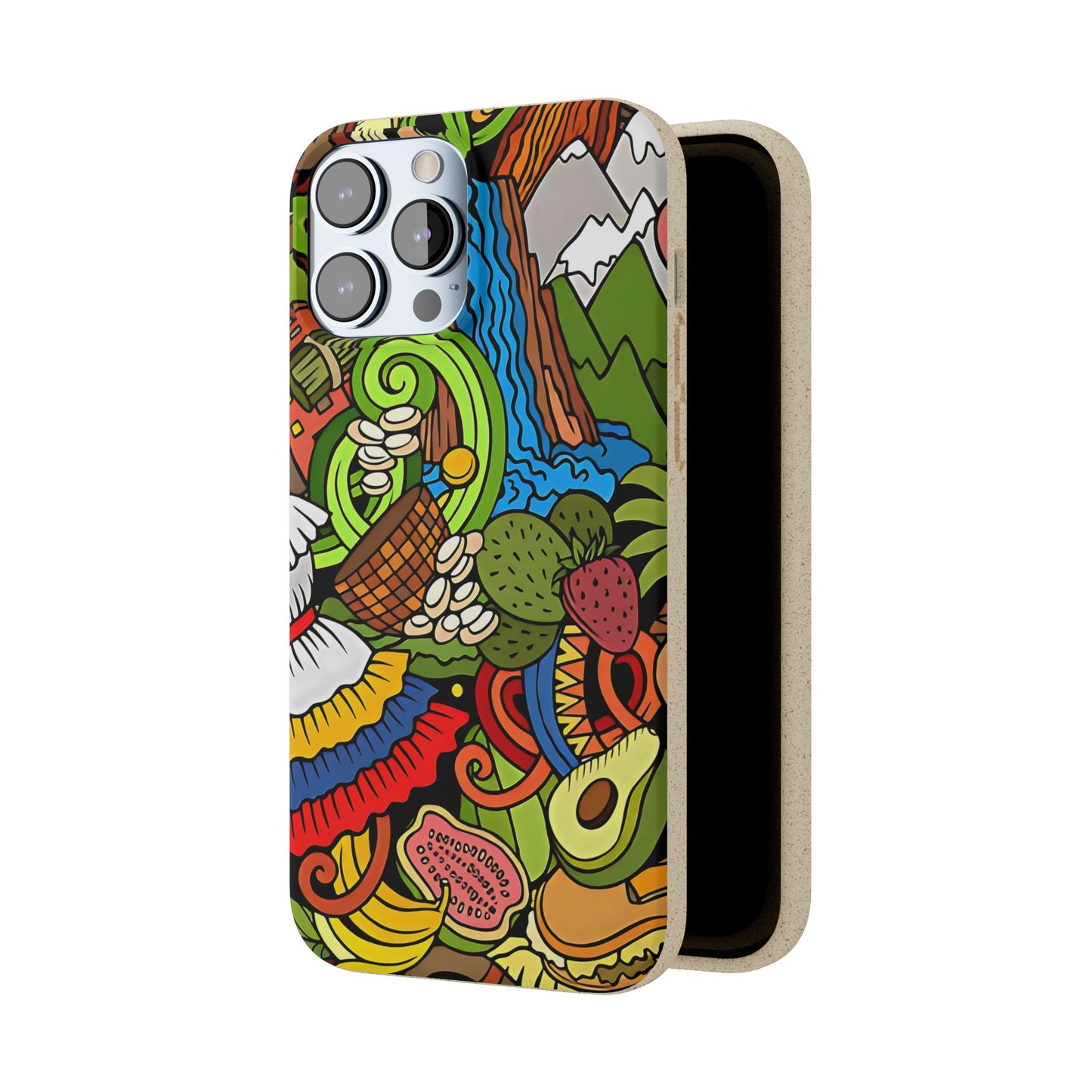 Funda Biodegradable | Dibujo Doodle cosas típicas de Venezuela | iPhone y Samsung