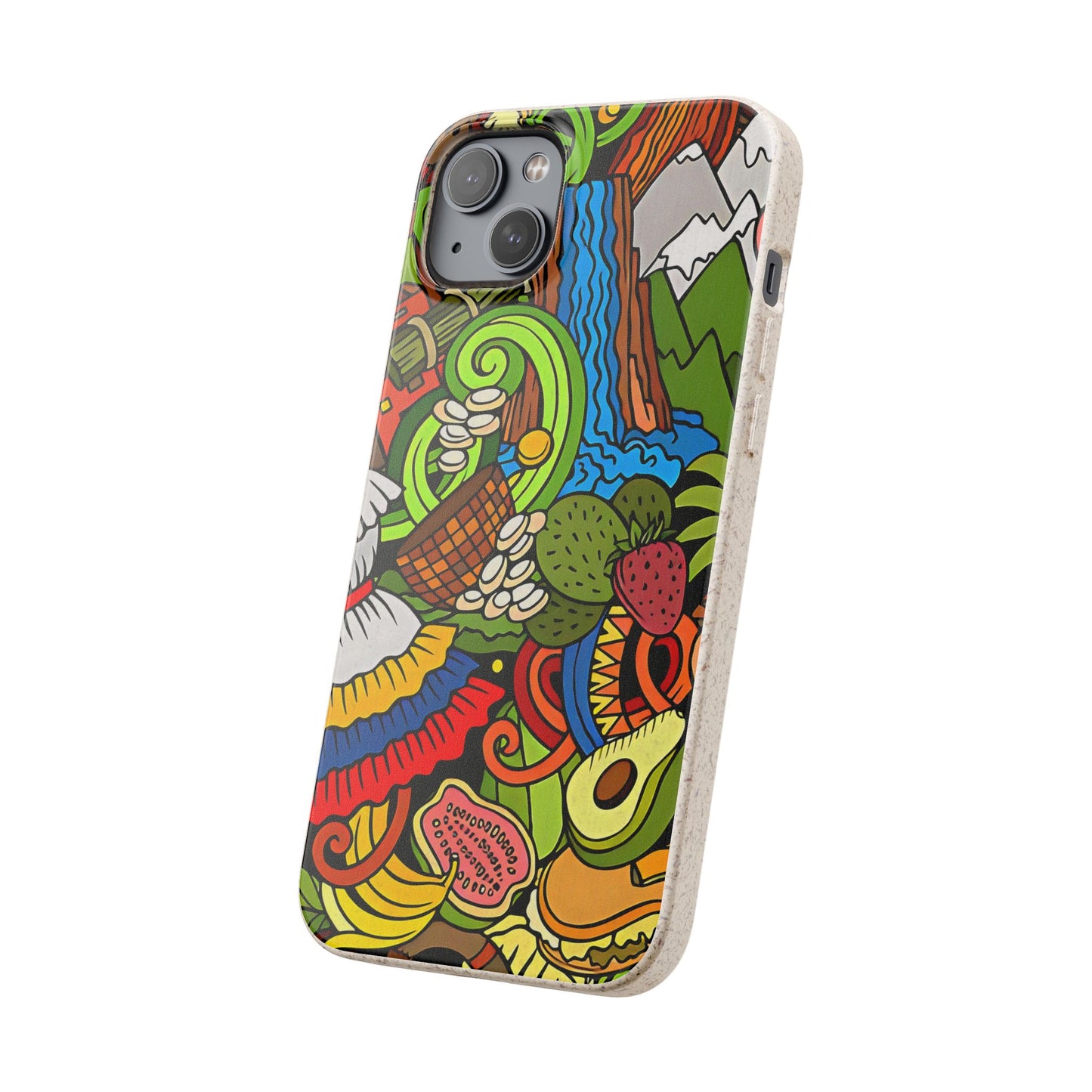 Funda Biodegradable | Dibujo Doodle cosas típicas de Venezuela | iPhone y Samsung