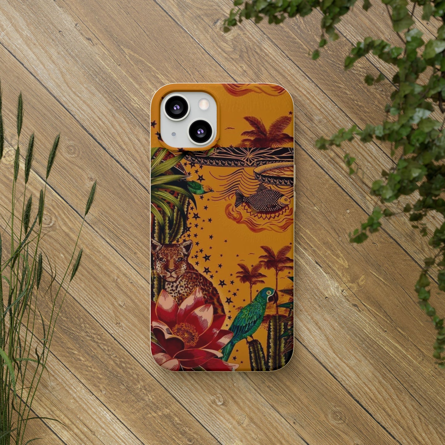 🌿 Fundas Biodegradables – Pintura de la Amazonía | Funda Ecológica para iPhone y Samsung