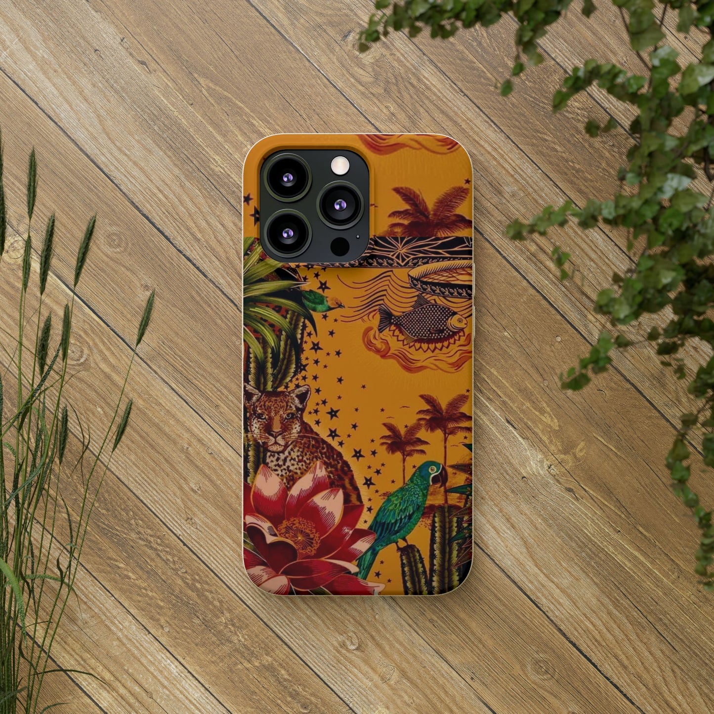 🌿 Fundas Biodegradables – Pintura de la Amazonía | Funda Ecológica para iPhone y Samsung