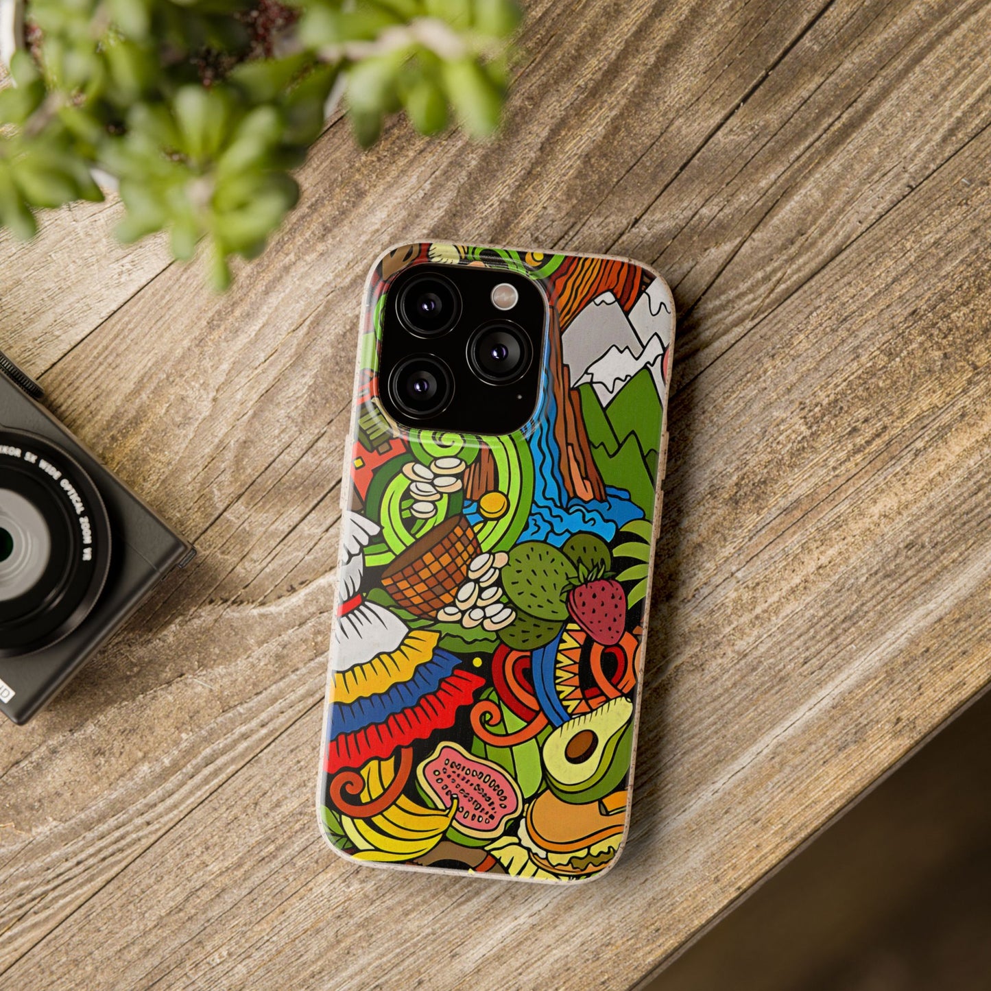 Funda Biodegradable | Dibujo Doodle cosas típicas de Venezuela | iPhone y Samsung