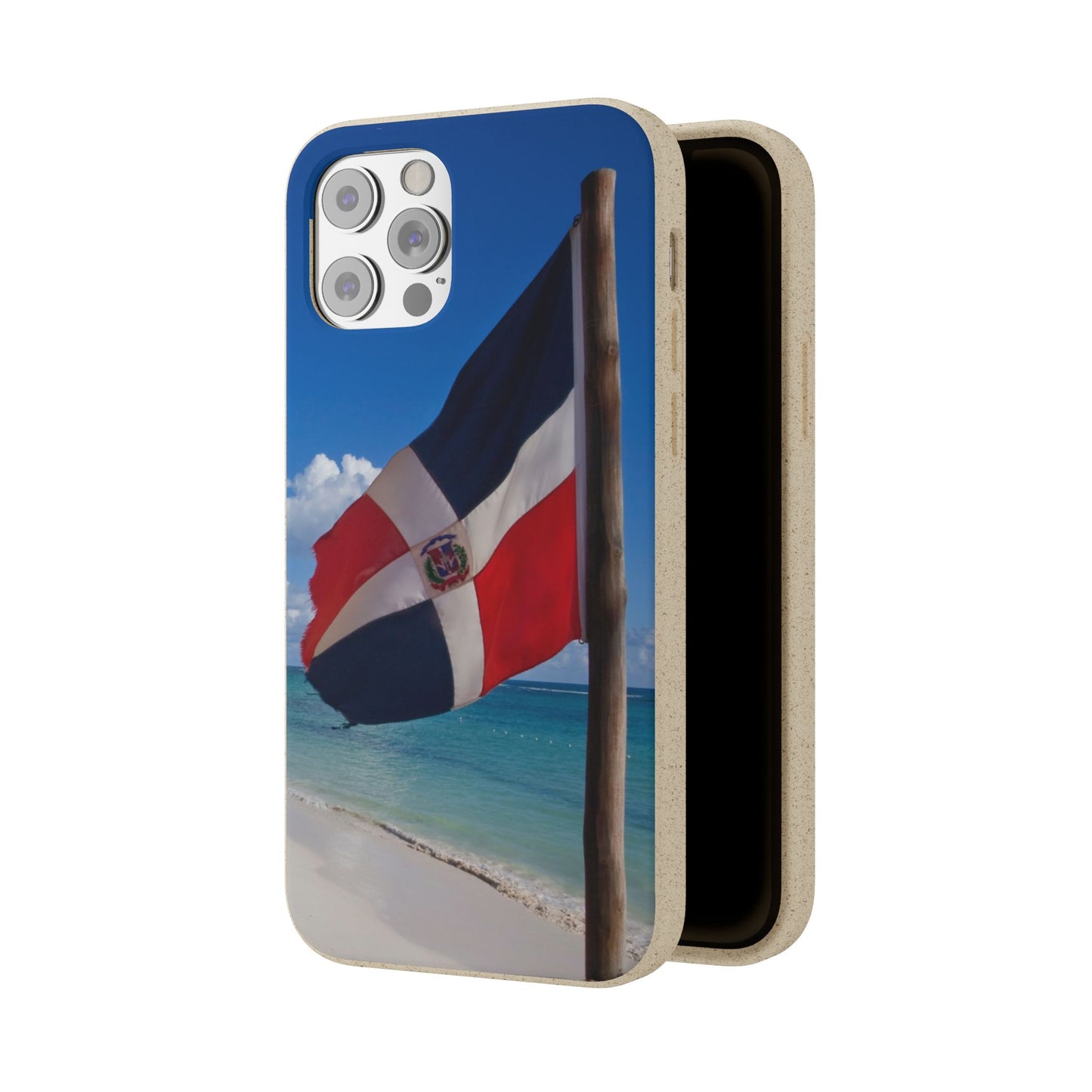 Funda Biodegradable | Bandera de RD en la Playa 🇩🇴 | iPhone y Samsung
