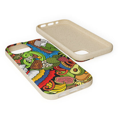Funda Biodegradable | Dibujo Doodle cosas típicas de Venezuela | iPhone y Samsung