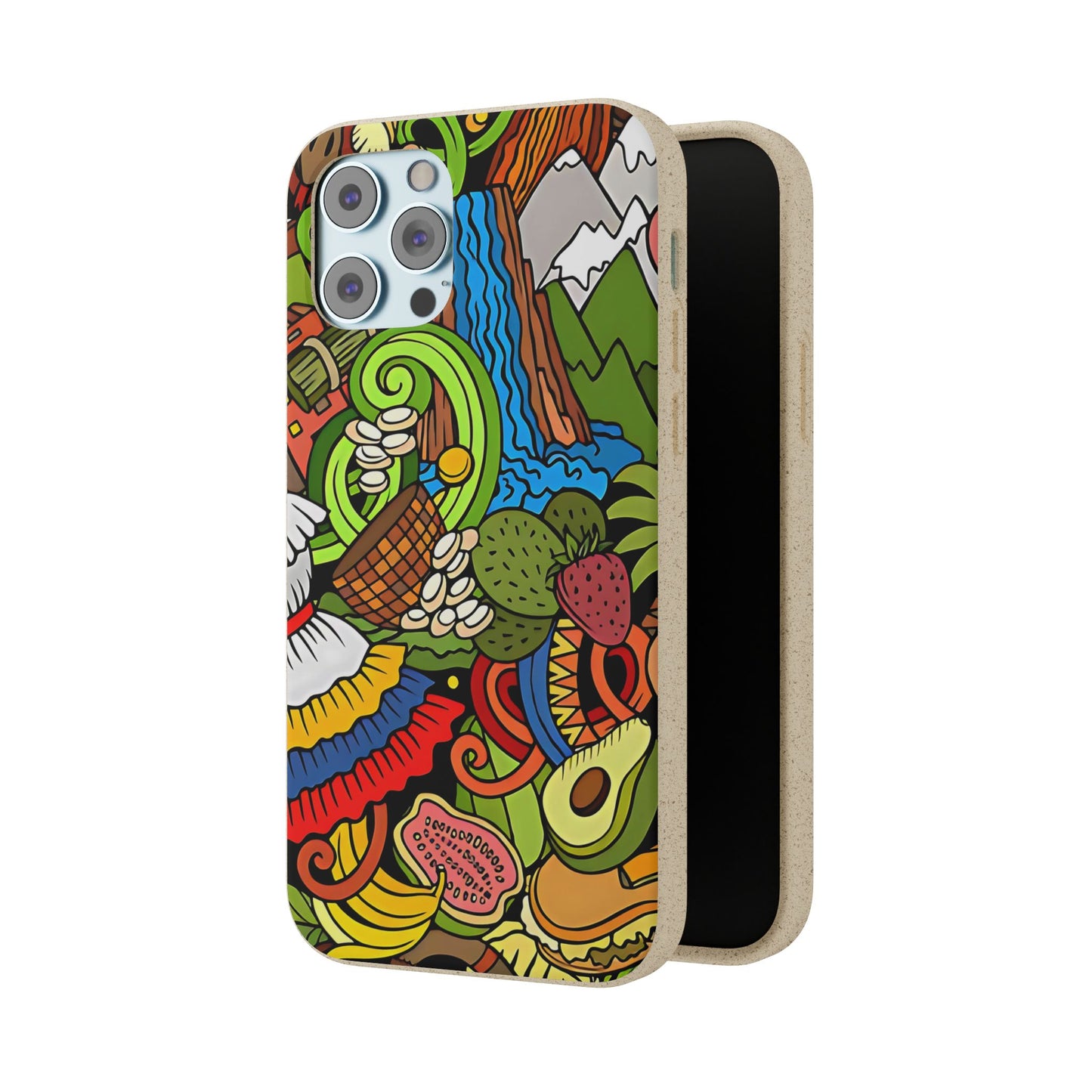 Funda Biodegradable | Dibujo Doodle cosas típicas de Venezuela | iPhone y Samsung