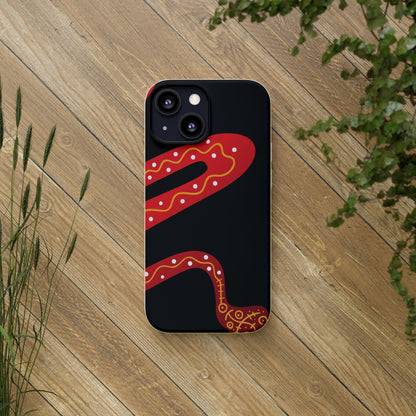 Funda de móvil biodegradable - Wiyu - "La serpiente emplumada" – Serie Amazonía