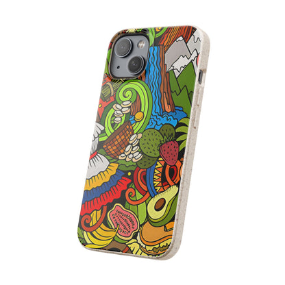 Funda Biodegradable | Dibujo Doodle cosas típicas de Venezuela | iPhone y Samsung